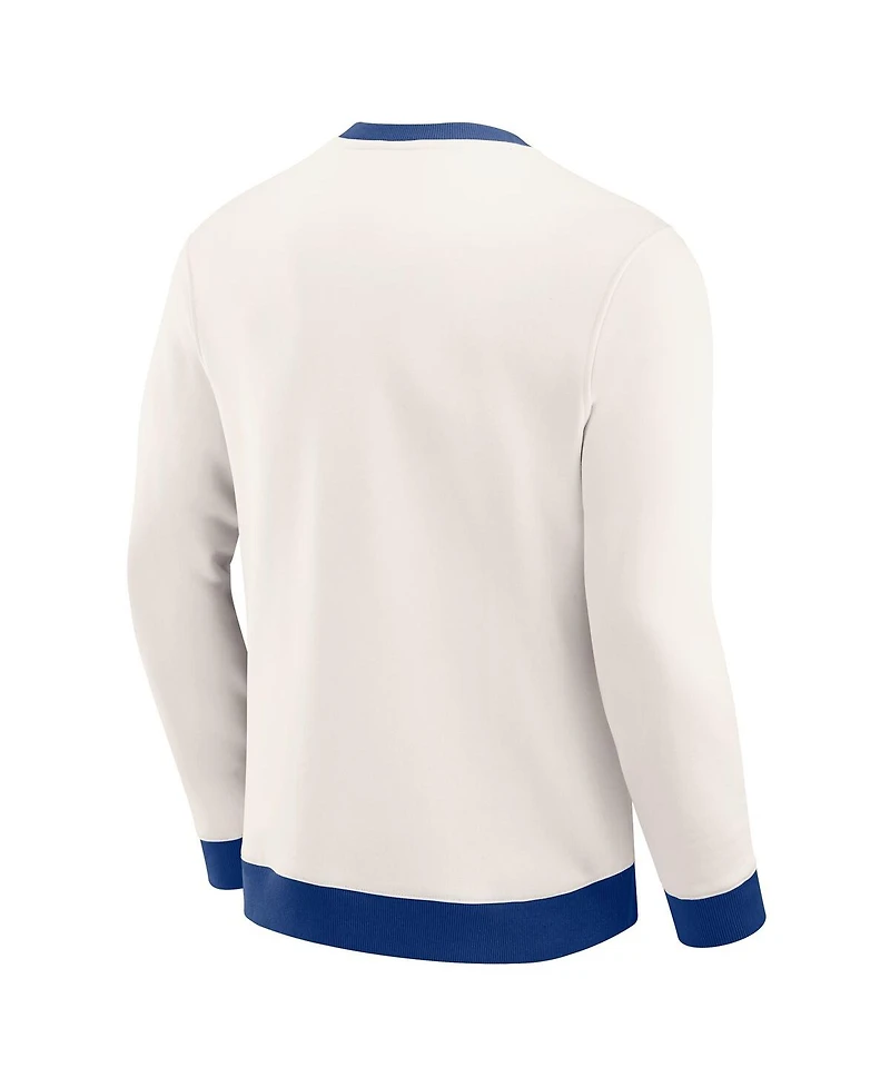 Darius Rucker Collection by Fanatics Men's Cream Chicago Cubs Color block Crewneck Sweatshirt