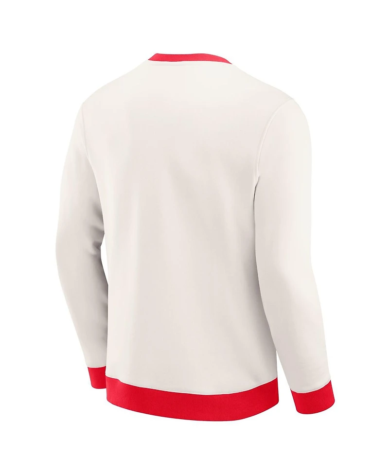 Darius Rucker Collection by Fanatics Men's Cream Kansas City Chiefs Color block Crewneck Sweatshirt