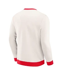 Darius Rucker Collection by Fanatics Men's Cream Kansas City Chiefs Color block Crewneck Sweatshirt