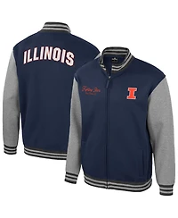 Colosseum Men's Navy Illinois Fighting Illini Ambi-Turner Full-Zip Varsity Jacket