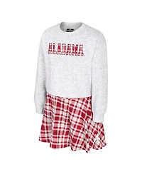 Colosseum Big Girls 2-Piece Gray Alabama Crimson Tide Marceline Plaid Skirt and Top Set