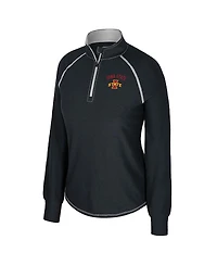Colosseum Women's Black Iowa State Cyclones Bikram Raglan Quarter-Zip Sweatshirt