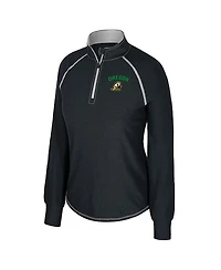 Colosseum Women's Black Oregon Ducks Bikram Raglan Quarter-Zip Sweatshirt