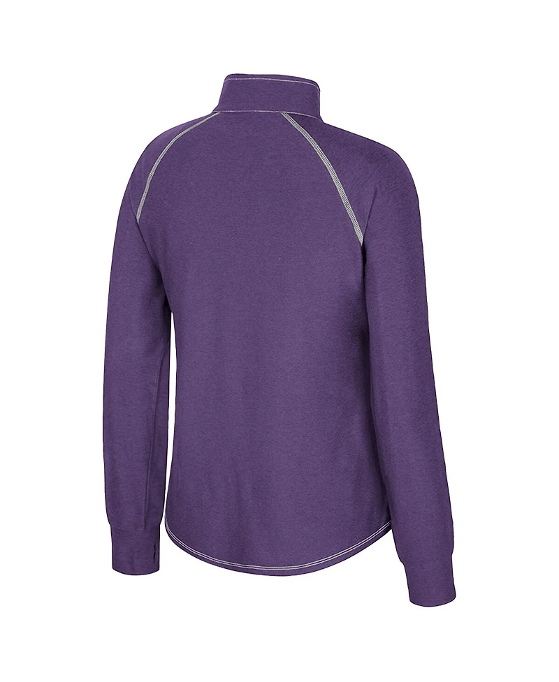 Colosseum Women's Purple Lsu Tigers Bikram Raglan Quarter-Zip Sweatshirt