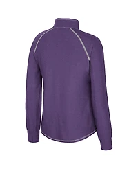 Colosseum Women's Purple Lsu Tigers Bikram Raglan Quarter-Zip Sweatshirt