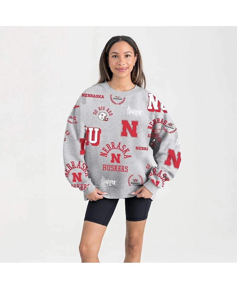 Gameday Couture Women's Gray Nebraska Huskers Always on Repeat Fleece Sweatshirt