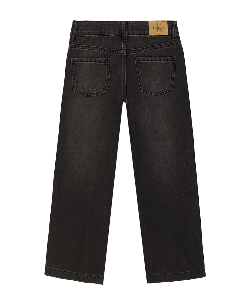 Calvin Klein Girls 7-16 Seamed Wide-Leg Denim Jeans