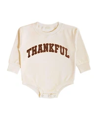 Sweet Wink Baby Boy Thankful Patch Varsity Thanksgiving Long Sleeve Romper