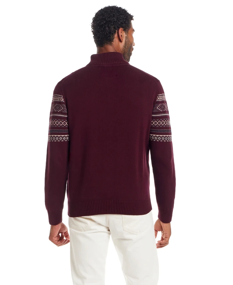 Weatherproof Vintage Men's Fair Isle Quarter-Zip Sweater