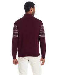 Weatherproof Vintage Men's Fair Isle Quarter-Zip Sweater