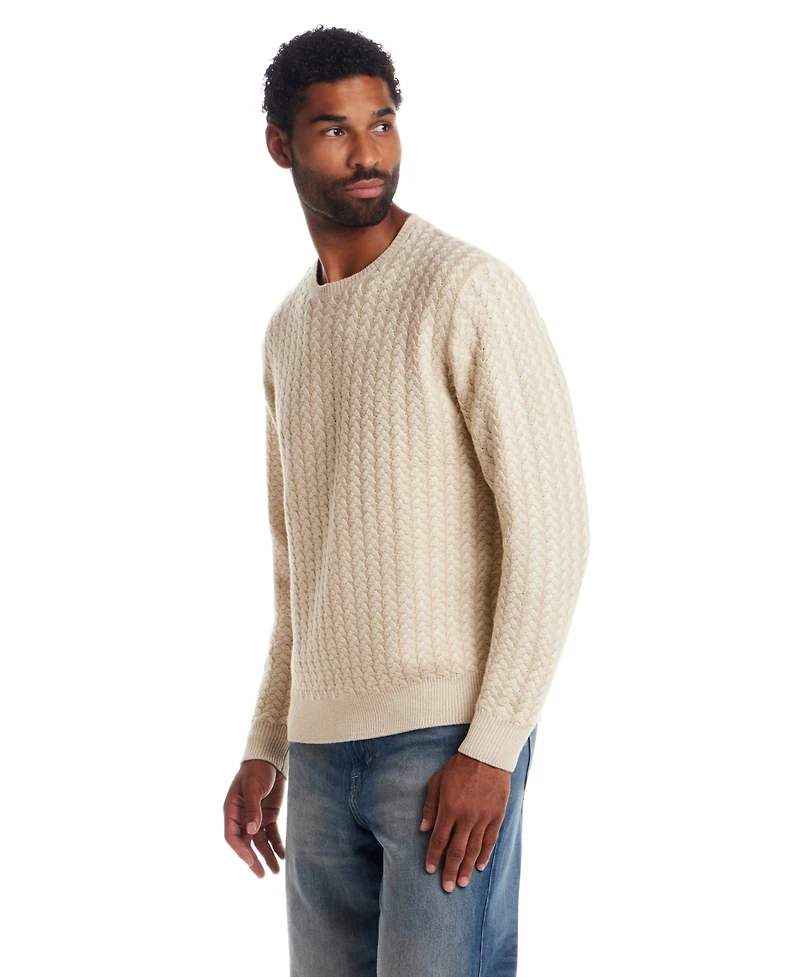 Weatherproof Vintage Men's Braided Crewneck Sweater