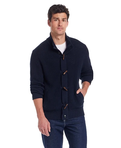 Weatherproof Vintage Men's Tuck Stitch Long Sleeves Sweater Jacket