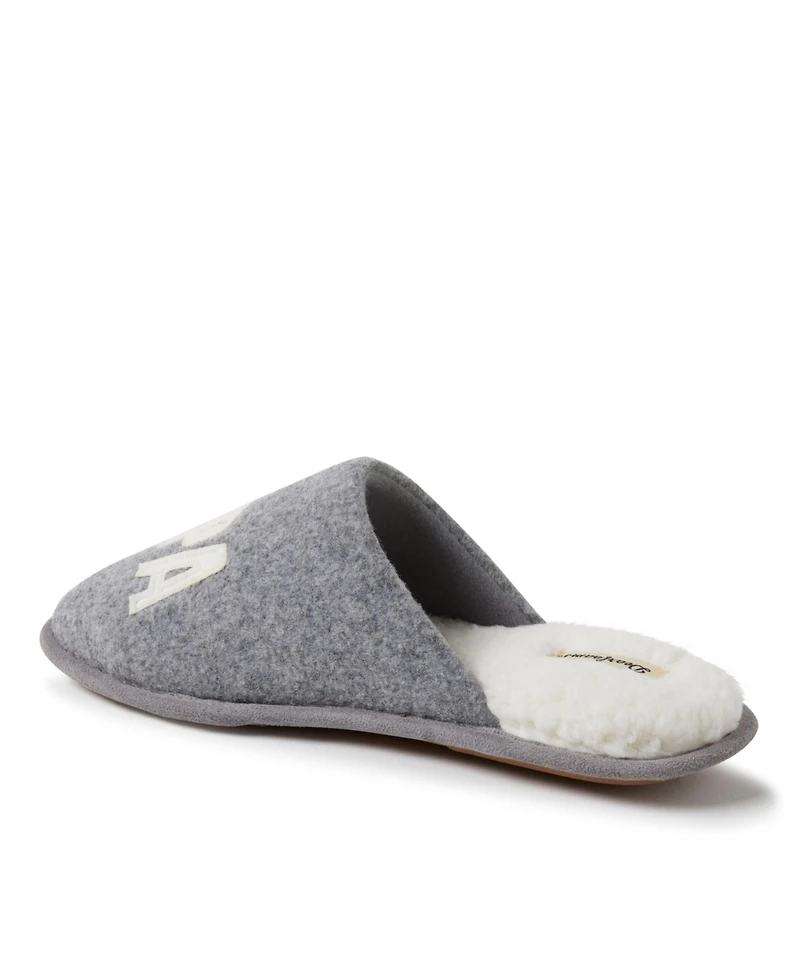 Dearfoams Men's Carson Papa Bear Dad Scuff Slipper