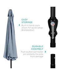 Best Choice Products 10ft Outdoor Steel Market Patio Umbrella w/ Crank, Tilt Push Button, 6 Ribs