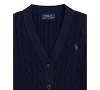 Polo Ralph Lauren Girls 2T-6X Cable V-Neck Cardigan