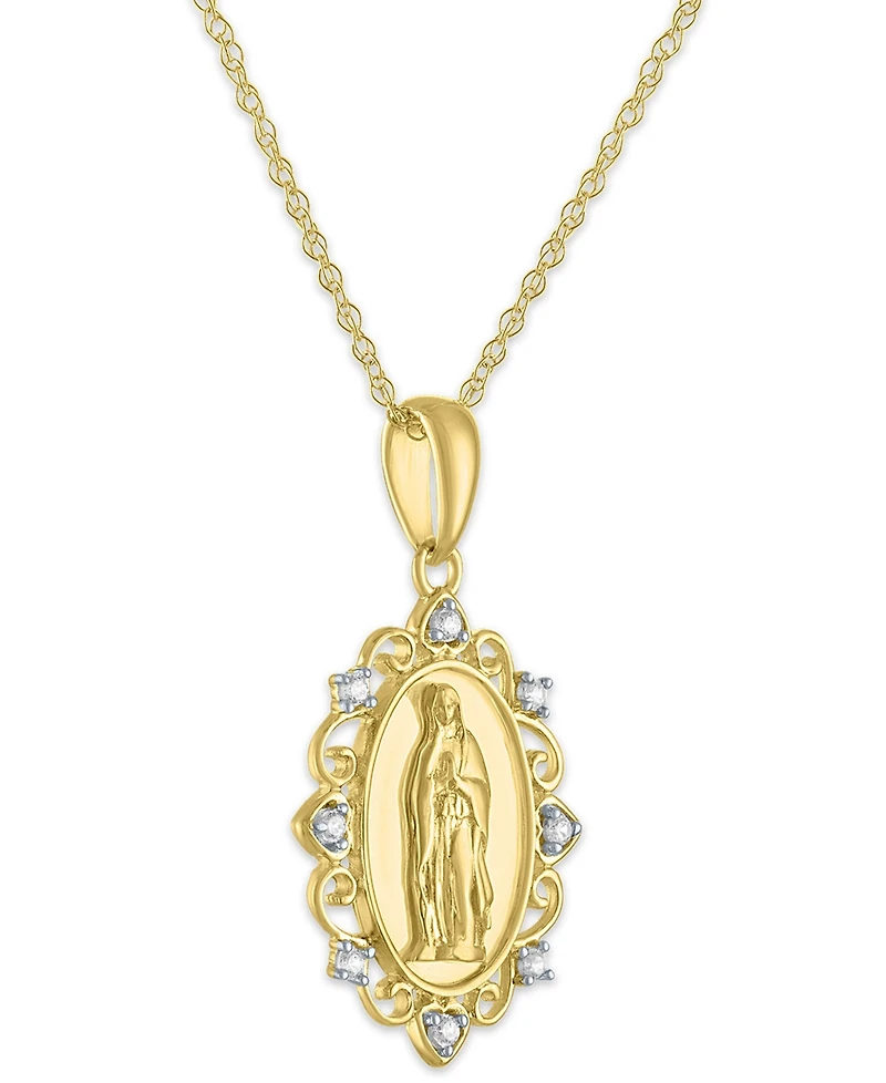Macy's Diamond Pendant Necklace (1/20 ct. t.w.) in 10K Yellow Gold