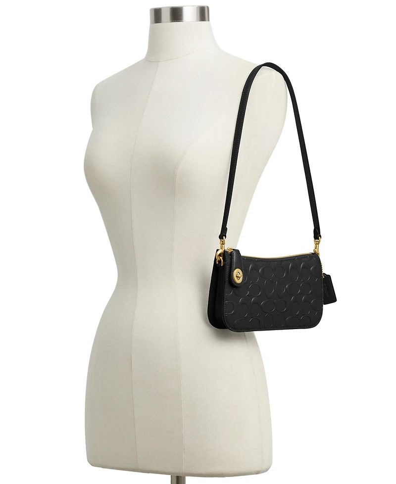 Coach Penn Signature Patent Leather Shoulder Bag