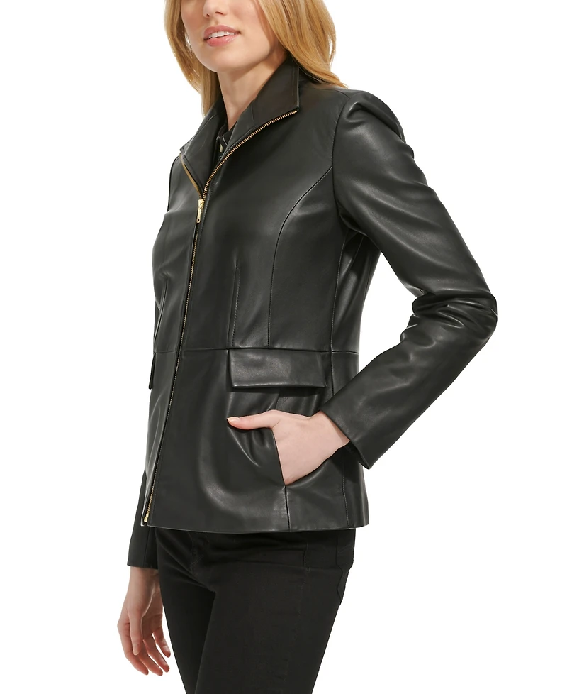 Cole Haan Women's Zip-Front Leather Jacket