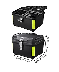 Ahr 45L Universal Motorcycle Tour Tail Box Scooter Trunk Storage with Backrest Safety Lock