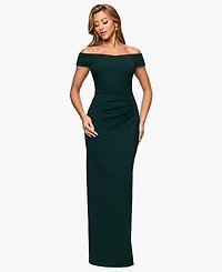 Xscape Women's Off The Shoulder Back Slit Dress