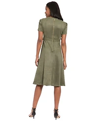 London Times Petite Crewneck Midi Dress