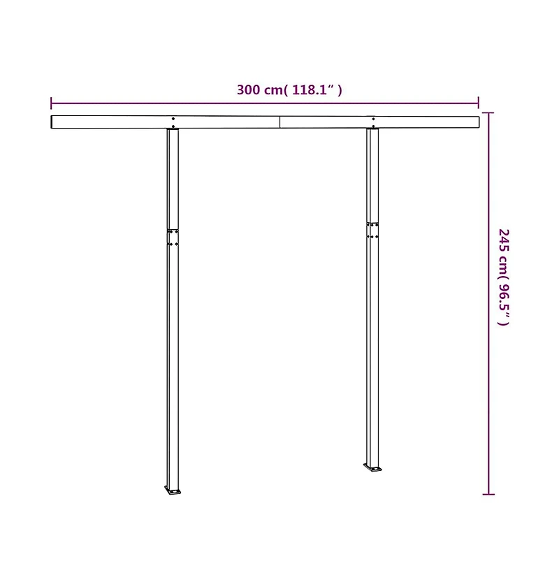 Awning Post Set Anthracite Iron 118.1x96.5 in