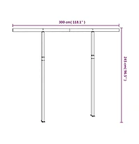 Awning Post Set Anthracite Iron 118.1x96.5 in