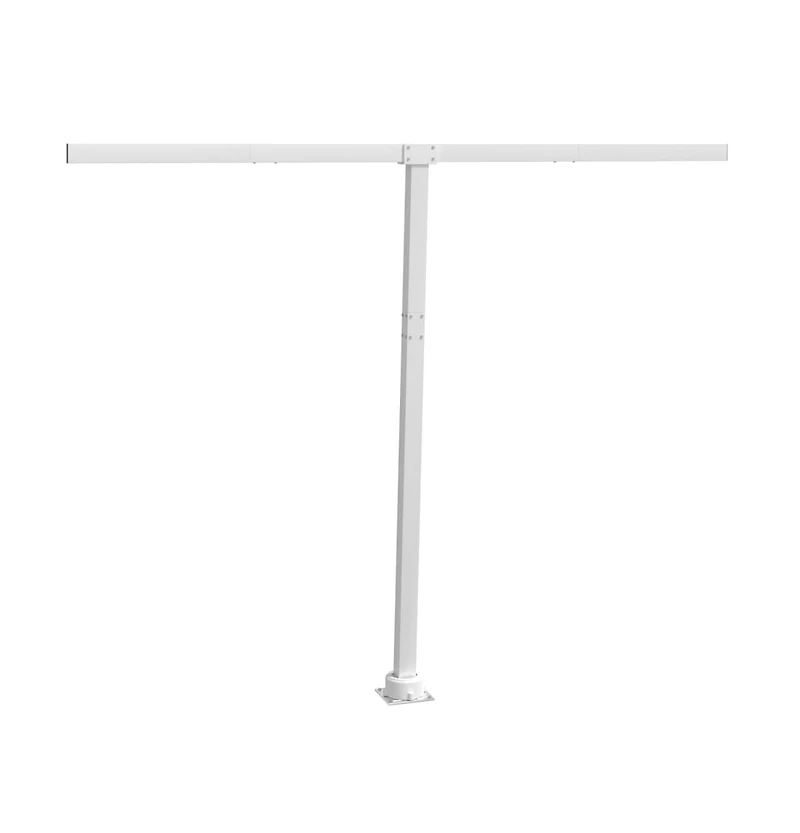 vidaXL Awning Post Set White Iron 118.1x96.5 in Rotatable