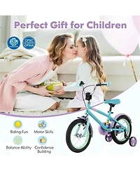 Hongge Kids Bike with Adjustable Handlebar and Saddle Purple-14 Inches