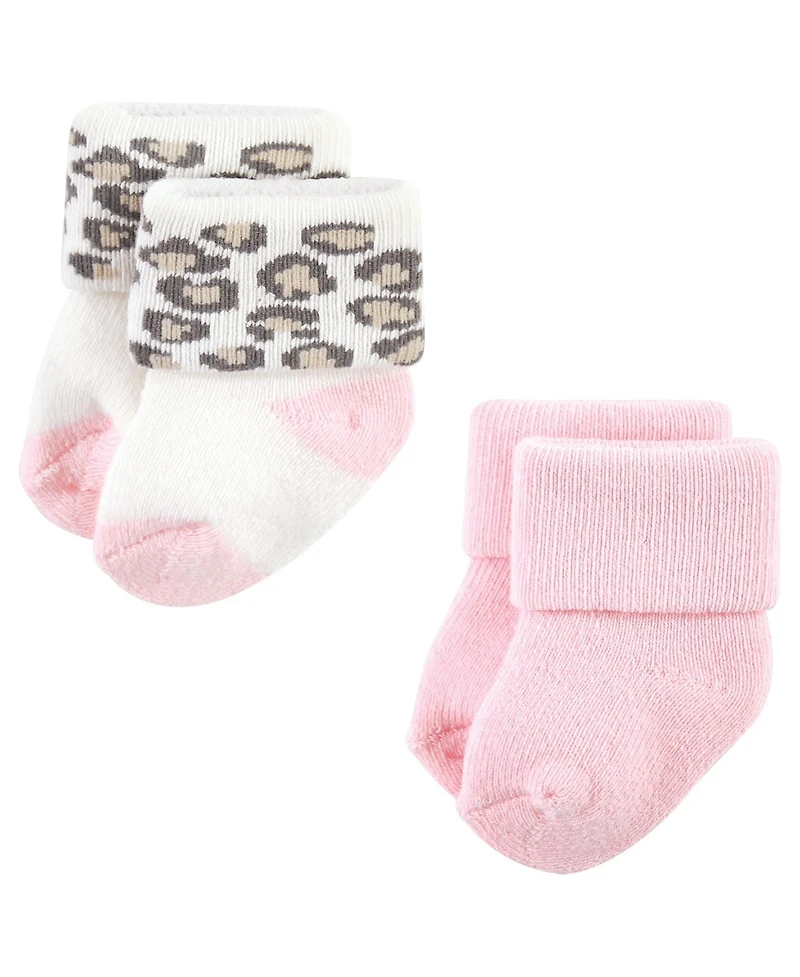 Luvable Friends Baby Girls Cotton Terry Socks Bundle