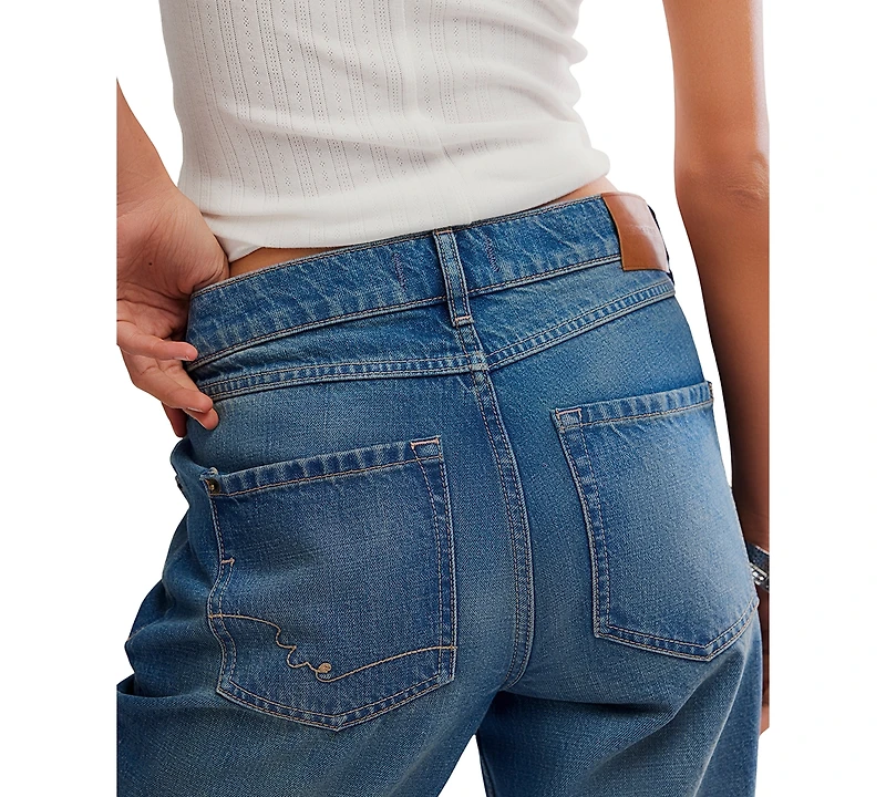 Free People Women's West Coast Relaxed Straight Fit Jeans