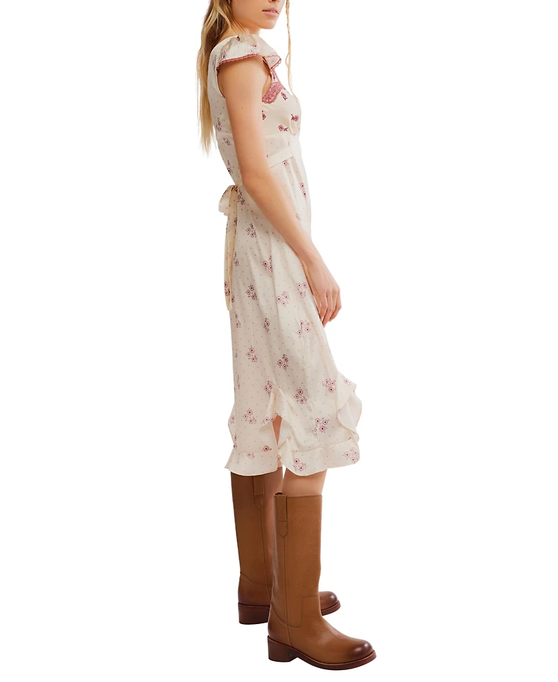 Free People Women's Haven Floral Print Midi Slip Dress