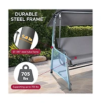 Sunjoy 4-Seat Luxury Swing and Bed with Elastic Metal Mesh Seat