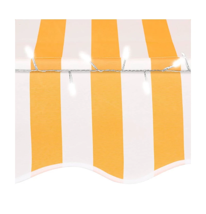 Retractable Awning White and Orange Polyester with Pu coating