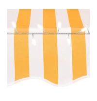 Retractable Awning White and Orange Polyester with Pu coating