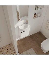 Lovmor Soft Close Doors Bathroom Vanity With Sink 16 Inch For Small Bathroom