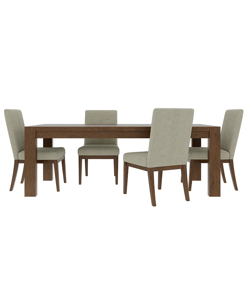 Davie Rectangular 5pc Dining Set (Table & 4 Upholstered Side Chairs)