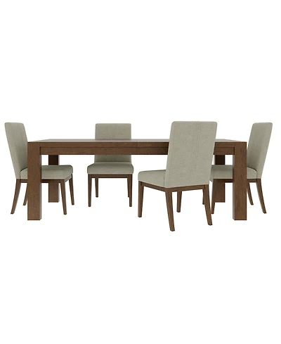 Davie Rectangular 5pc Dining Set (Table & 4 Upholstered Side Chairs)