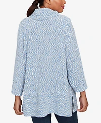 Ruby Rd. Petite Cowl Neck Space Dye Chenille Knit Top