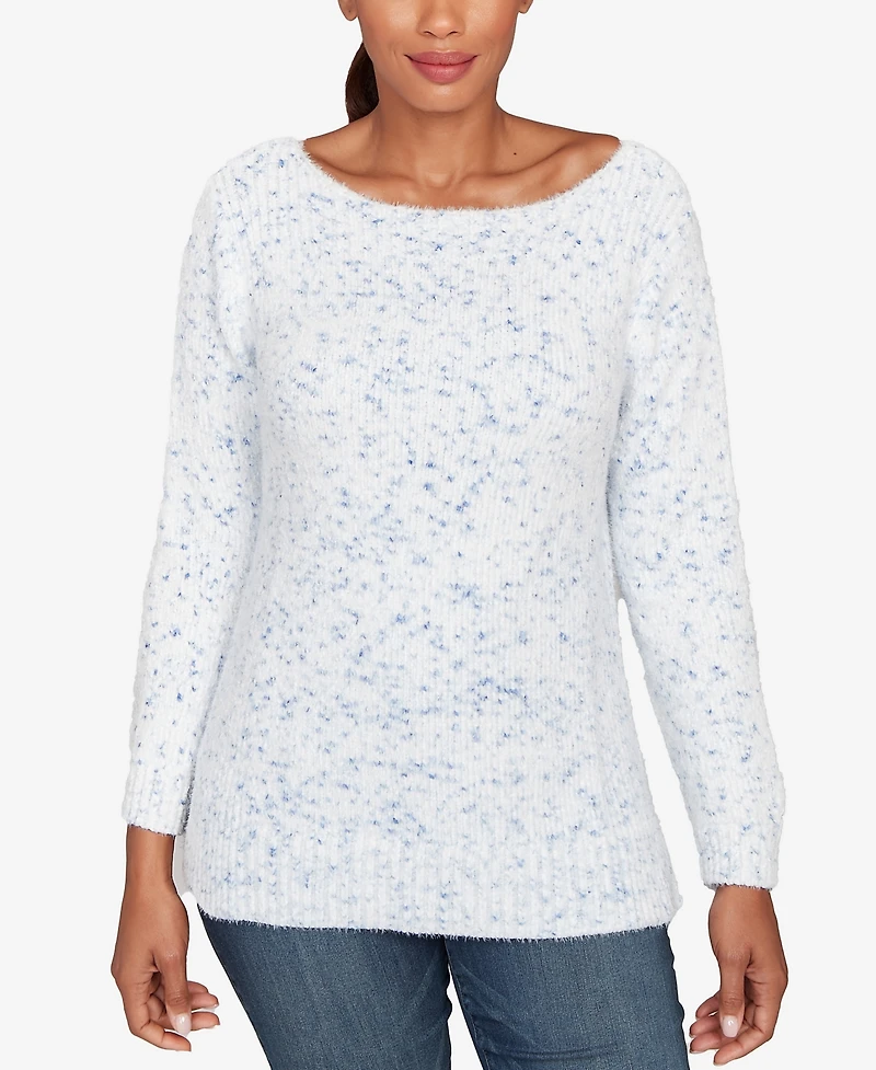 Ruby Rd. Petite Speckled Chenille Eyelash Sweater