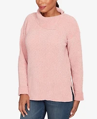 Ruby Rd. Petite Split Cowl Chenille Pullover Sweater