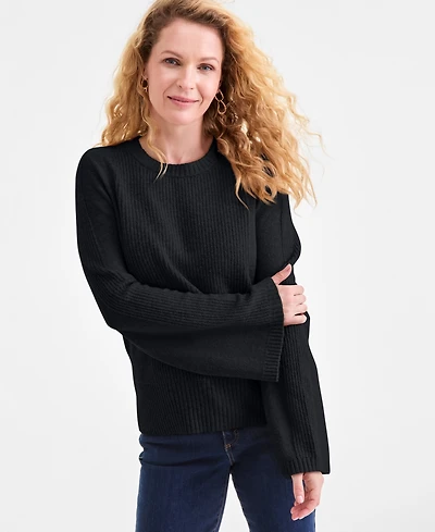 Style & Co Women's Bell-Sleeve Boucle Ribbed Sweater, Macy's Exclusive