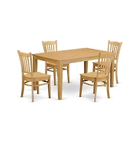 East West Furniture 5 Pc Dining room set for 4 - Dining Table and 4 Dining Chairs