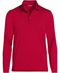 Lands' End School Uniform Men's Rapid Dry Long Sleeve Modern Fit Polo