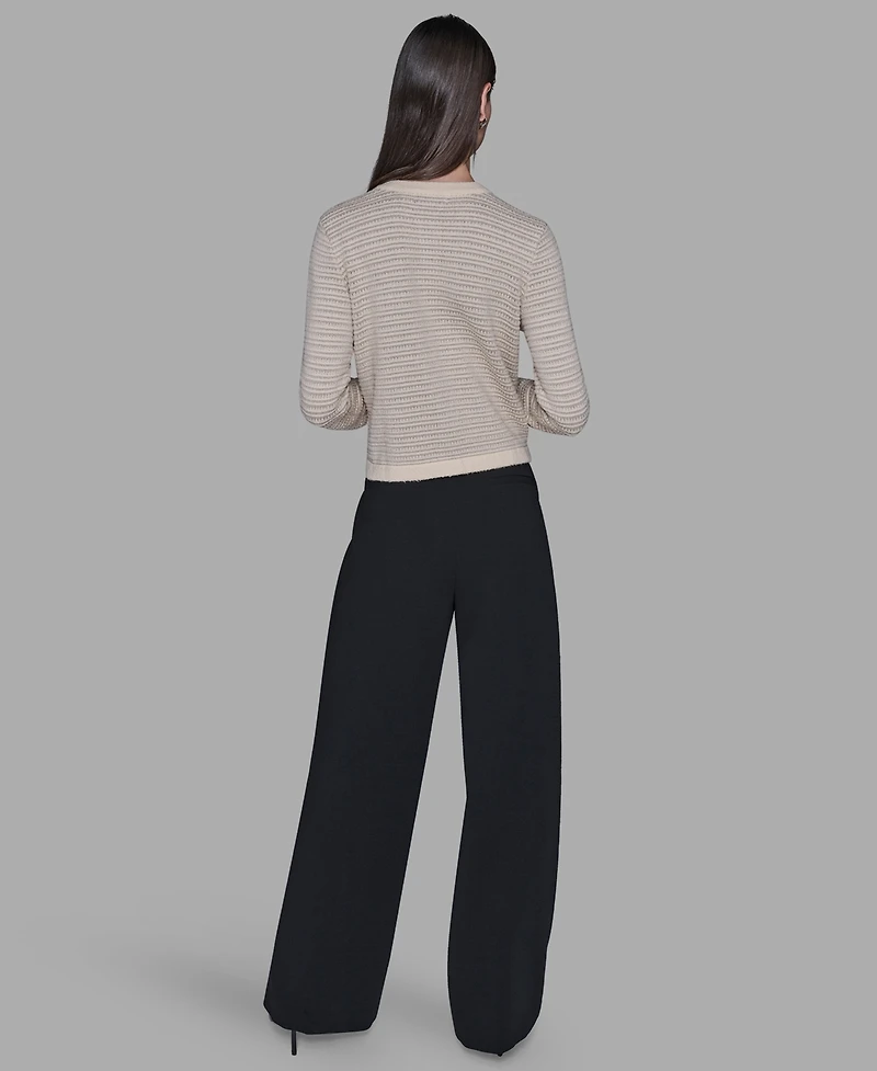 Karl Lagerfeld Paris Petite 4-Pocket Long Sleeves Cardigan Sweater