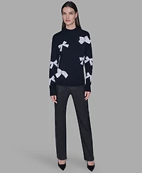 Karl Lagerfeld Paris Petite Bow Long Sleeves Sweater