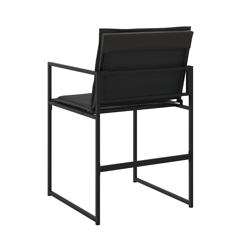 Garden Chair Set of 4 Black and Dark Grey