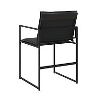 Garden Chair Set of 4 Black and Dark Grey