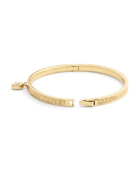 Coach Gold Plated Tea Rose Charm Bangle Bracelets