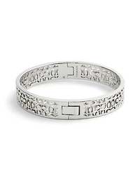 Coach Rhodium Plated Minimal Hinged Bangle Bracelets